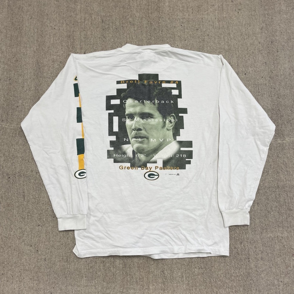 vintage Brett Favre Green bay packers shirt mens large 2000s y2k NFL long sleeve